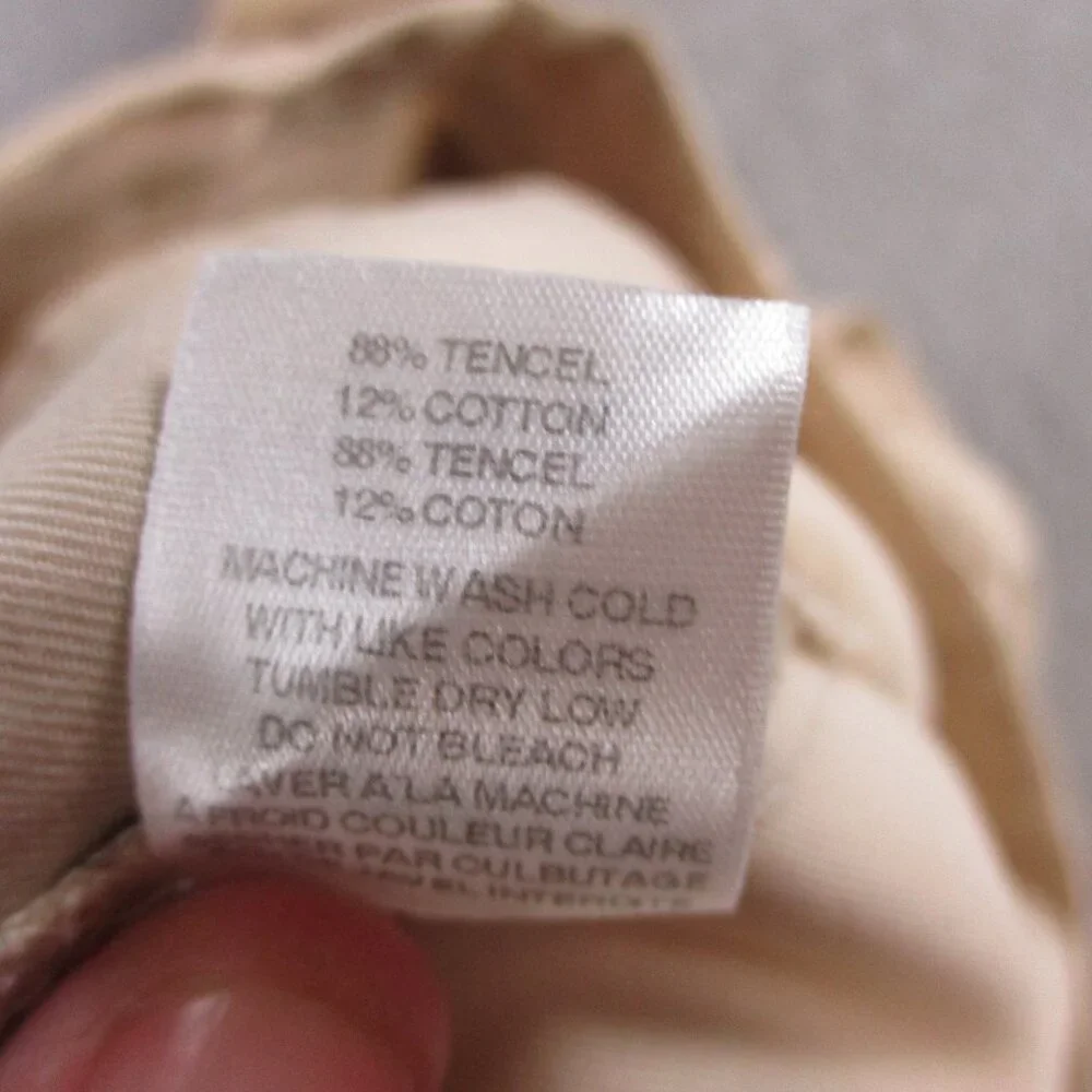 Amadi Wide Leg Pants Womens Medium Khaki Beige Tencel Blend Pleated High Waisted - Picture 11 of 12